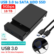 USB 3.0 naar SATA-adapter, schokbestendig, snelle gegevensoverdracht met UASP-protocol, ondersteunt alle SATA-schijven, inclusief