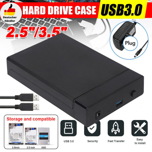 Case de armazenamento externo com compatibilidade universal, gabinete para disco rígido SATA Uasp de 2,5 polegadas e 6 Gbps super rápido, ideal 2