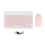 Conjunto portátil de teclado e mouse sem fio, teclado e mouse Bluetooth ultrafinos e recarregáveis para iOS, Android e Windows (rosa) 2