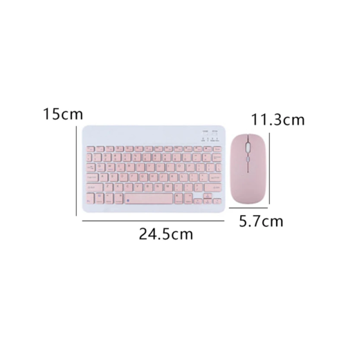 Conjunto portátil de teclado e mouse sem fio, teclado e mouse Bluetooth ultrafinos e recarregáveis para iOS, Android e Windows (rosa) 2