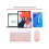 Conjunto portátil de teclado e mouse sem fio, teclado e mouse Bluetooth ultrafinos e recarregáveis para iOS, Android e Windows (rosa) 4
