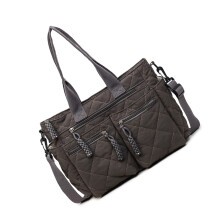 Sac fourre-tout Puffer avec sacs à bandoulière matelassés-Gris