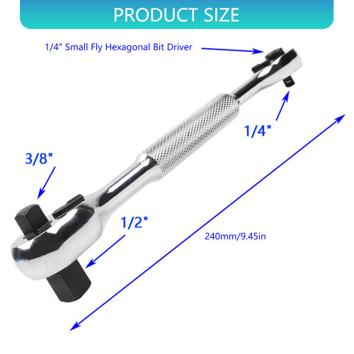 Clé à cliquet ergonomique à 72 dents, avec commutation 2