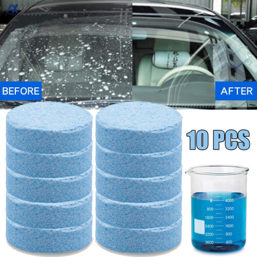 10X PCS Car Windshield Wiper Glass Washer Auto Solid Cleaning Cleaner Compact Effervescent Tablets Window Clean