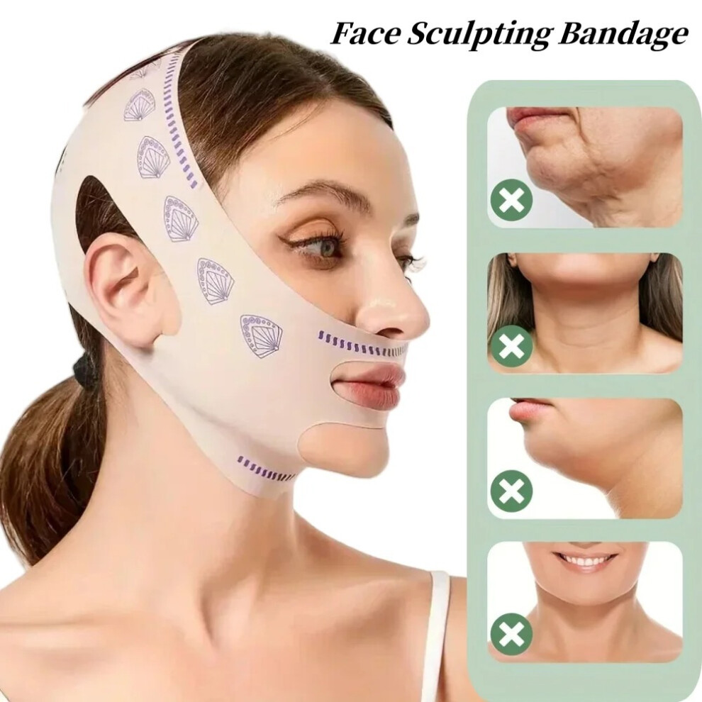 1pc Adjustable V-Face Lift Mask,Breathable Comfort Reusable Face Shaping Bandage for Double Chin Reduction,Tightening,Gift