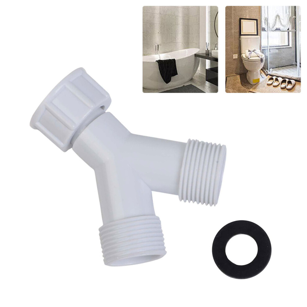 1Pcs Y Splitter Joiner With Washer Y Connector Adapter For Dishwasher Washing Machine Hot Cold Water Double Inlet Hose Connector 6935161536096