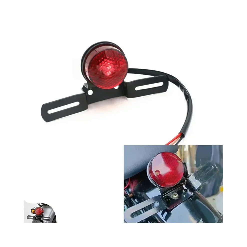 Feu Stop arriÃ¨re rouge rÃ©tro pour moto, avec support de plaque d'immatriculation, pour Harley Honda Suzuki Chopper Bobber