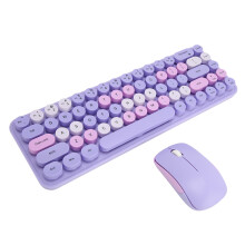 68-Key 2.4G Wireless Retro Purple Keyboard & Mouse Combo