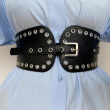 Waist cover women's black wide version decoration dress shirt waist cinching fashion versatile belt Instagram style belt