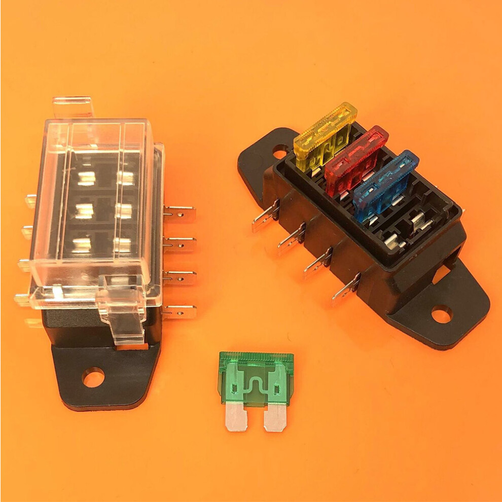 With Fuse 4Way Fuse Box 10/15/20/30A Accessories Automotive Black Electrical Equipment For Standard Blade Fuses 6935161562033