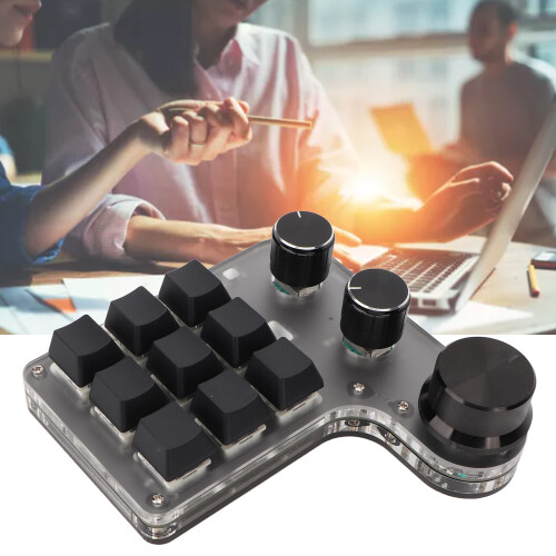 OSU Gaming Macro Keyboard 9 Keys 3 Knobs USB Bluetooth Office Media Controller 2