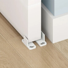 Silent For Sliding Door Stabilizer Adjustable Floor Wall Door Bottom Guide in White Carbon Steel with Screws (2pcs)