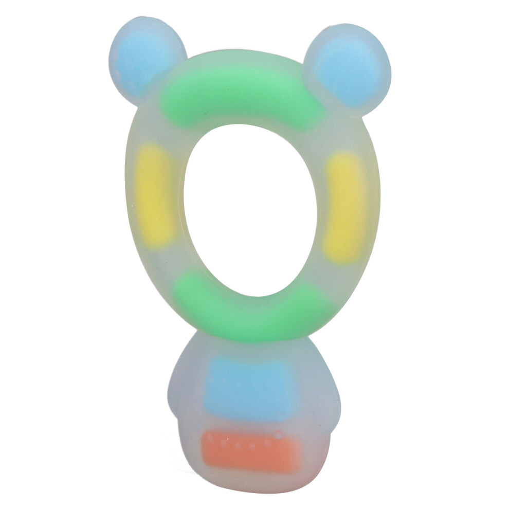 Soft Silicone Baby Teether Cartoon Bear BPA Free for 0‑6 Months Infants Blue