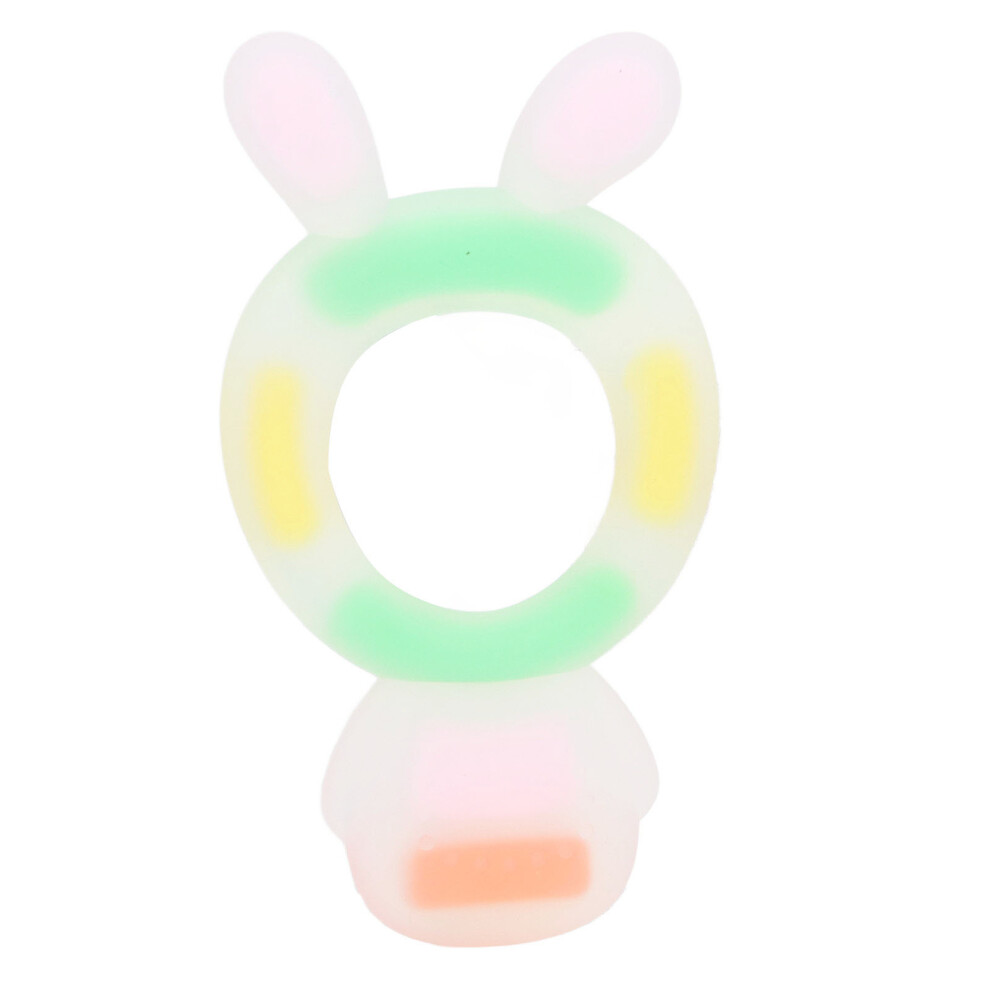Baby Silicone Teether Toy - Cartoon Rabbit, 10.7X6cm, Pink