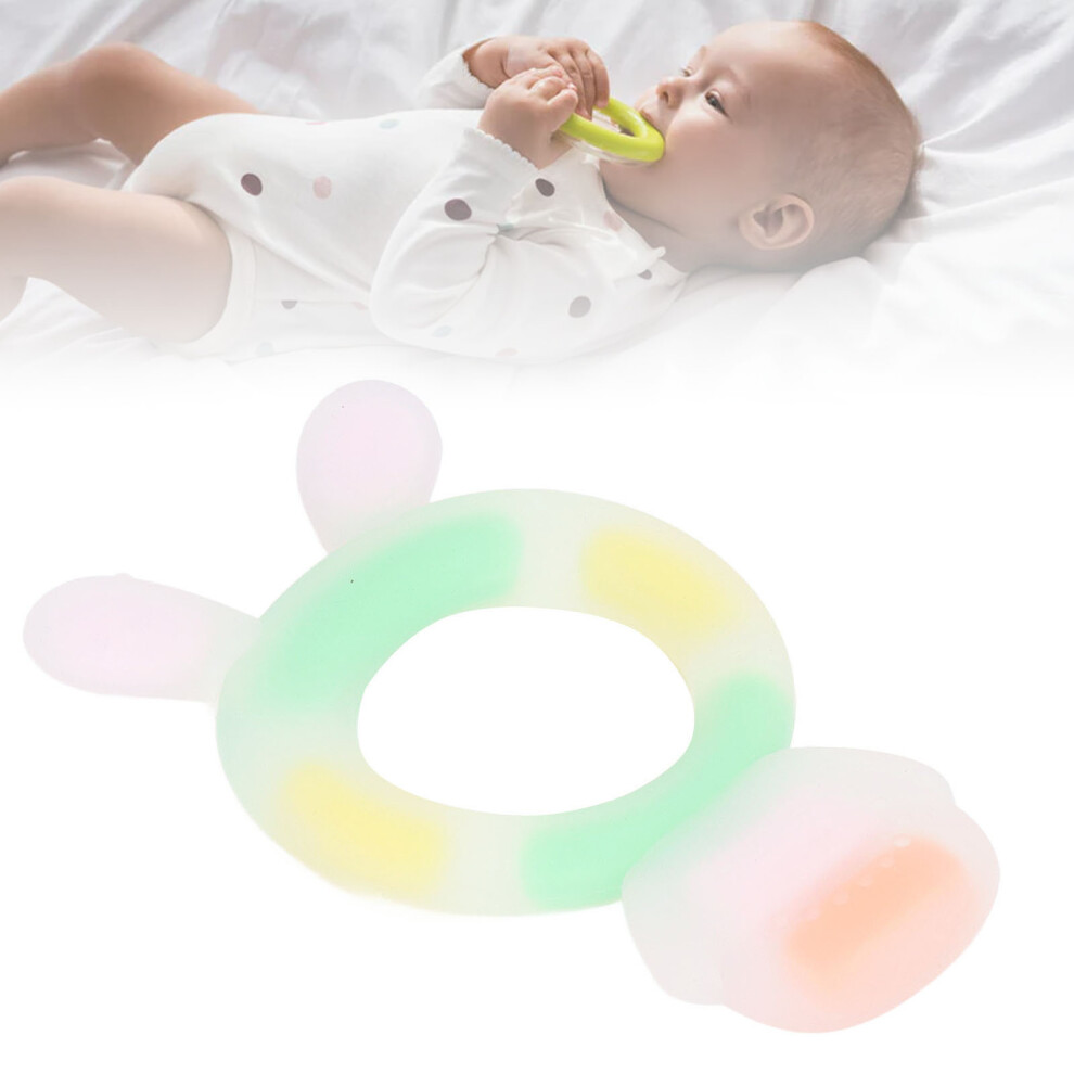 Baby Silicone Rabbit Teether Toy, 10.7x6cm, Safe for 0-6 Months Pink