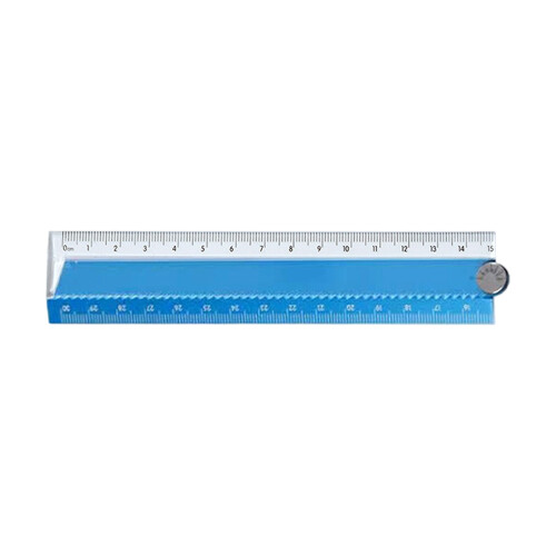 Foldable Ruler with Smooth Button Straight Ruler-Lake Blue