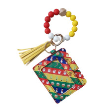 Wallet Keychain Wristlet,Small Credit Card Holder Women-Yellow