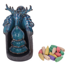 Porte-encens à reflux en porcelaine, ornement d'aromathérapie en cascade, motif tête de cerf, améliore la qualité du sommeil, fabrication