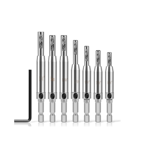 7Pcs Puncher Hinge Self Centering Hinge Twist Drill Bit Door