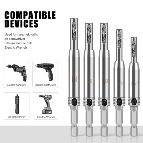 7Pcs Puncher Hinge Self Centering Hinge Twist Drill Bit Door 1