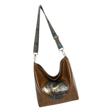 Crossbody Purses Shoulder Bag Leather Bucket Bag Handbags-brown