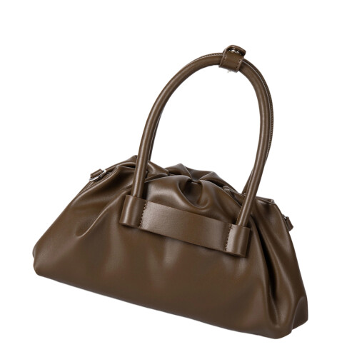 Lightweight PU Cloud Pleated Shoulder Bag Elegant-Green