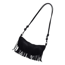 Crescents Shoulder Bag for Women Suedes Crossbody Bag-Black