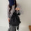 Drawstring Rucksack Comfortable Shoulder Support-Black 5