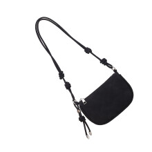Faux Suedes Crossbody Purse Trendy Shoulder Bag Handbag-Black