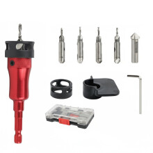 Hexagonal Grip Wood Drill Bit Countersink Drill Bit-Red