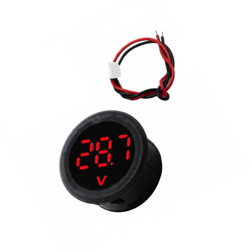 5-100V LED Digital Display Round Two-wire Voltmeter Digital-Red
