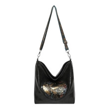 Bucket Bags for Women Crossbody Purses Leather Bucket-Black