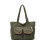 Soft Cordurody Shoulder Bag Large Capacity Handbag-Green 1