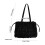 Work Toted Bag Snap Shoulder Bag Drawstring Pleated-Black 4