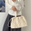 Work Toted Bag Snap Shoulder Bag Drawstring Pleated-Black 5
