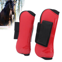 XL Horse Tendon Protection Boots with Fetlock Protectors Red Front