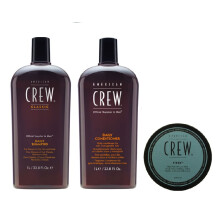 American Crew Daily Moisturizing Shampoo 1000ml, Conditioner 1000ml and Forming Cream 50g