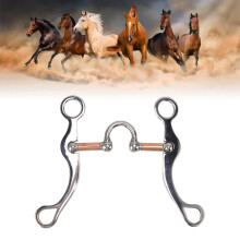 Stainless Steel Horse Mouth Bit Rose Gold Plated 5.5 inch Snaffle Loose Ring