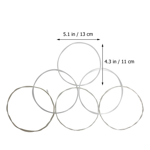 6Pièces Cordes Remplacement Acoustique Métal Argenté 1