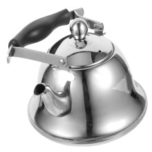 1Pc Creative Silver Stainless Steel Tea Kettle with Dust-Proof Lid
