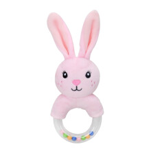 3Pièces Hochet Peluche Bébé Rose Design Animaux Colorés