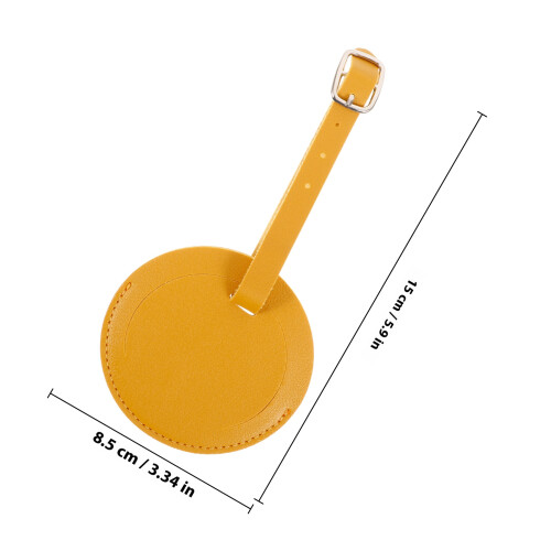 2Pièces Tags Cuir PU Ronds Pour Bagage Durable 1