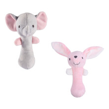 2 Pièces Jouet Peluche Animé Hochet En Animal Pour Bébé