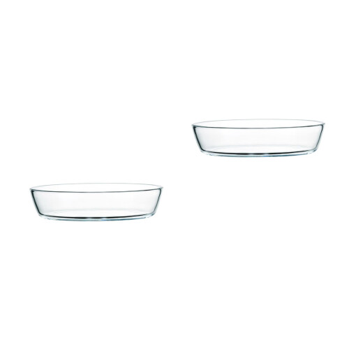 2Pcs Oval Dish Microwave Baking Pan Serving Plate 2