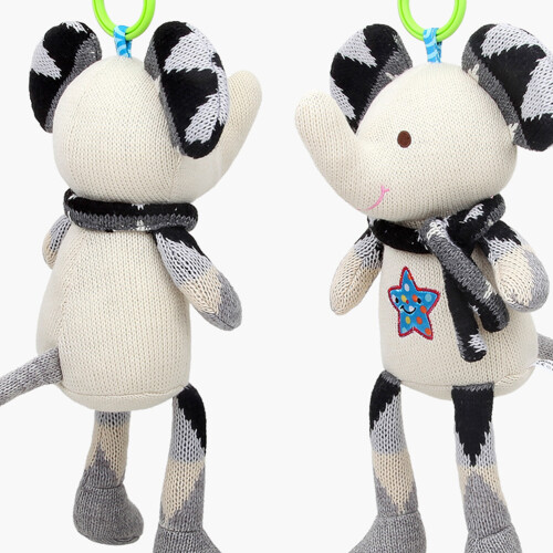 Doudou Éléphant En Peluche Avec Clochette Pour Bébé Lit Noir 2