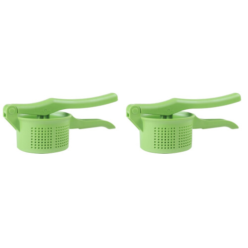 2 Pcs Manual Potato Presser Green Plastic Kitchen Gadget 1