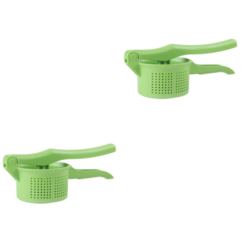 2 Pcs Manual Potato Presser Green Plastic Kitchen Gadget 2