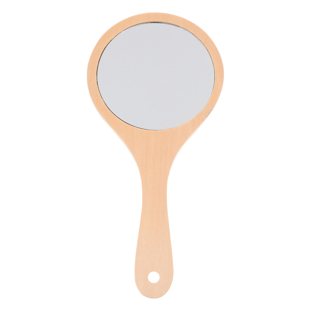 Inoomp 5Pcs Handle Mirror Handheld Mirror Miss Wooden Simple