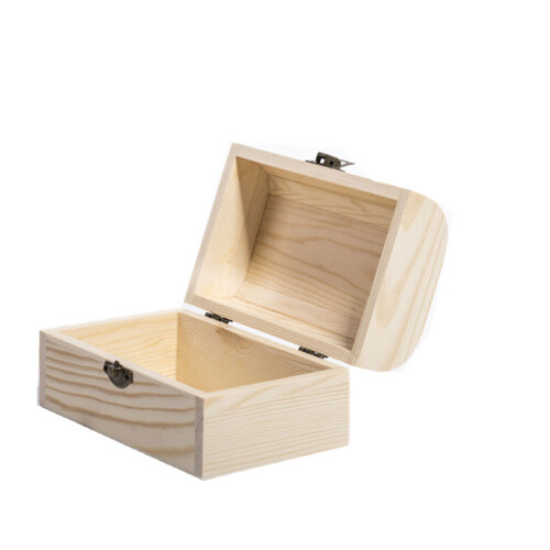 1 Set 3 Pcs Arched Unfinished Wooden Storage Box Case 1