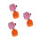 6 Pcs Mini Doll Backpack Cloth Bags Orange Pink 10
